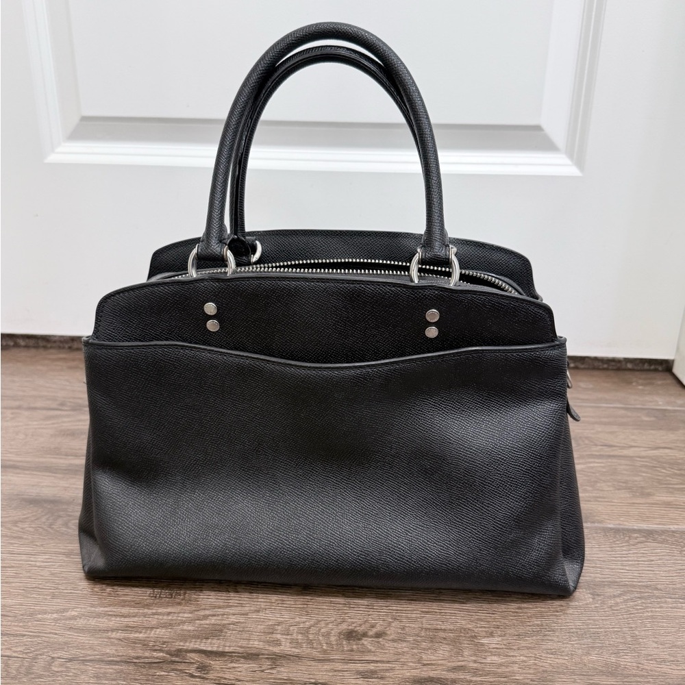 Coach Black Textured Satchel - Picture 2 of 6